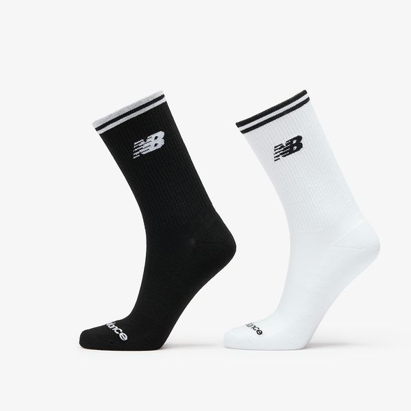 New Balance New Balance Running Stripe Midcalf Socks 2-Pack Black/ White L