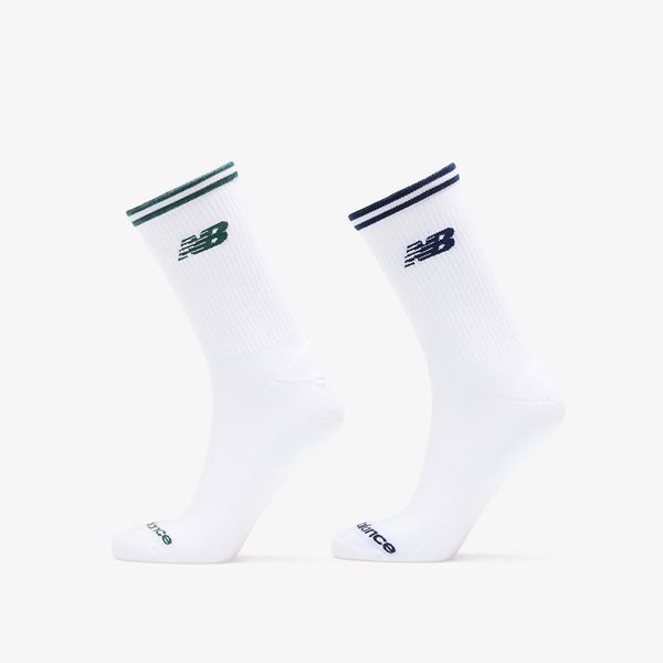 New Balance New Balance Running Stripe Midcalf Socks 2-Pack White L