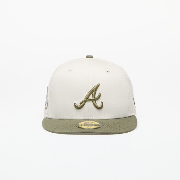 New Era New Era Atlanta Braves MLB White Crown 59FIFTY Fitted Cap Ivory/ New Olive