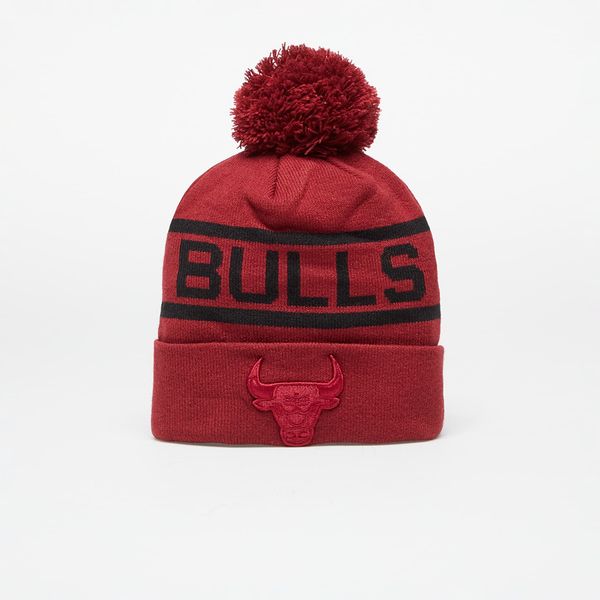 New Era New Era Chicago Bulls Tonal Jake Bobble Knit Beanie Dark Red