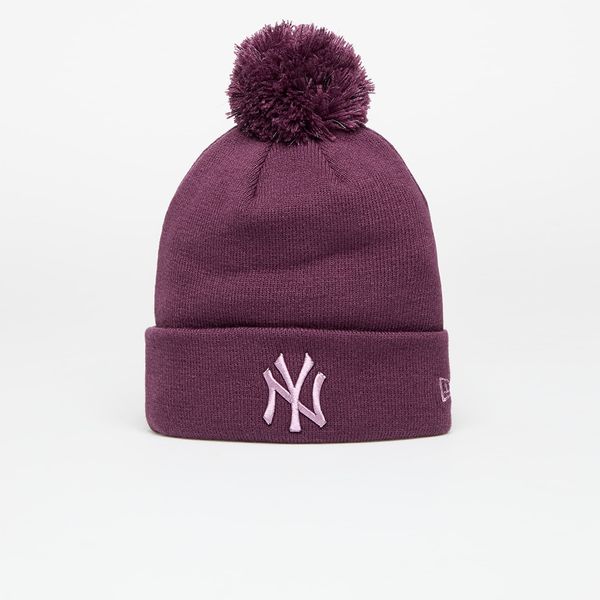 New Era New Era New York Yankees Knit Medium Wmns MLB Wmns Metallic Bobble Beanie Damson Universal