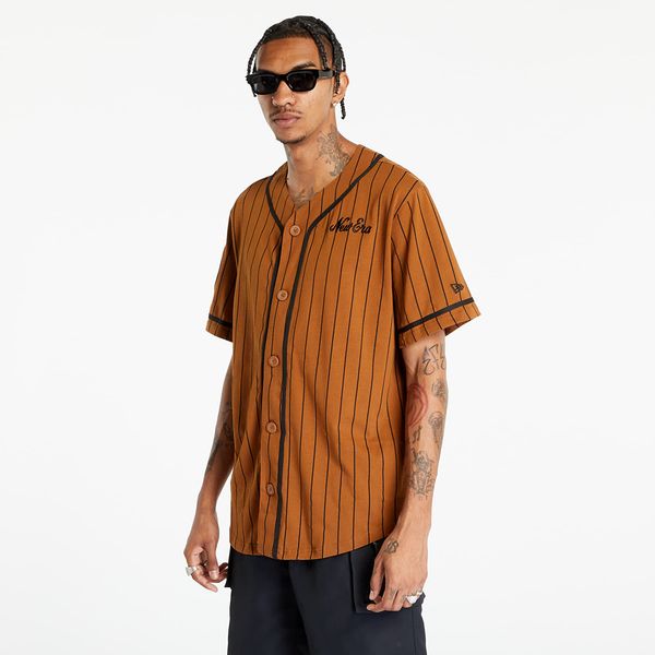 New Era New Era Pinstripe Jersey Tee Brown