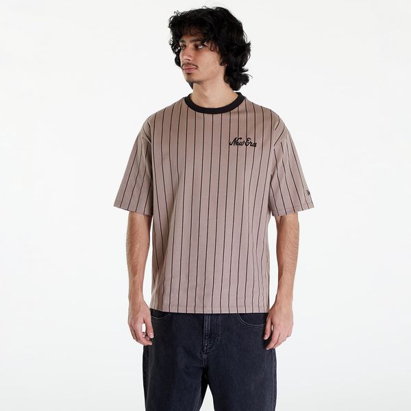 New Era New Era Pinstripe Oversized T-Shirt UNISEX Ash Brown/ Black