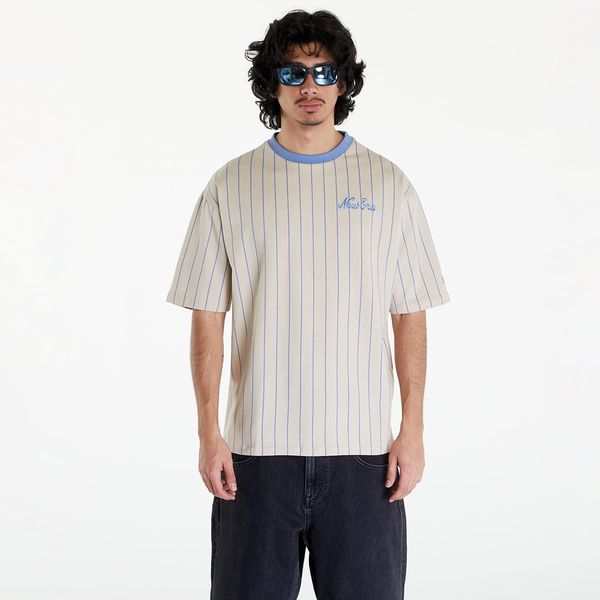 New Era New Era Pinstripe Oversized T-Shirt UNISEX Stone/ Copen Blue