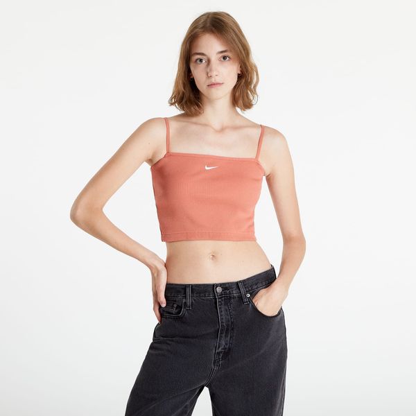Nike Nike NSW Essential Ribbed Crop Top Madder Root/ White