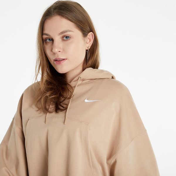 Nike Nike NSW Women's Oversized Jersey Pullover Hoodie Hemp/ White