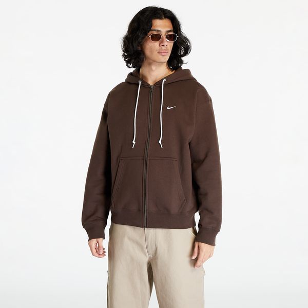 Nike Nike Solo Swoosh Full-Zip Hoodie Baroque Brown/ White