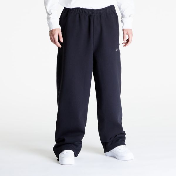 Nike Nike Solo Swoosh Men's Open-Hem Brushed-Back Fleece Pants Black/ White
