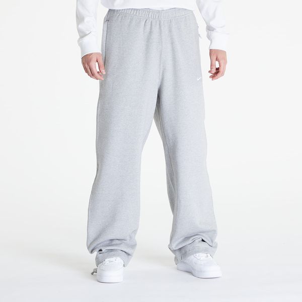Nike Nike Solo Swoosh Men's Open-Hem Brushed-Back Fleece Pants Dk Grey Heather/ White