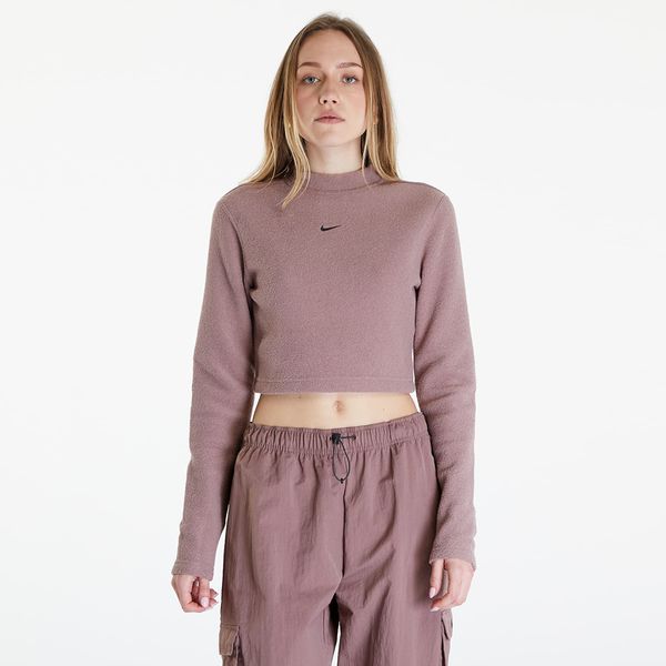 Nike Nike Sportswear Phoenix Plush Women's Long-Sleeve Crop Top Smokey Mauve/ Black