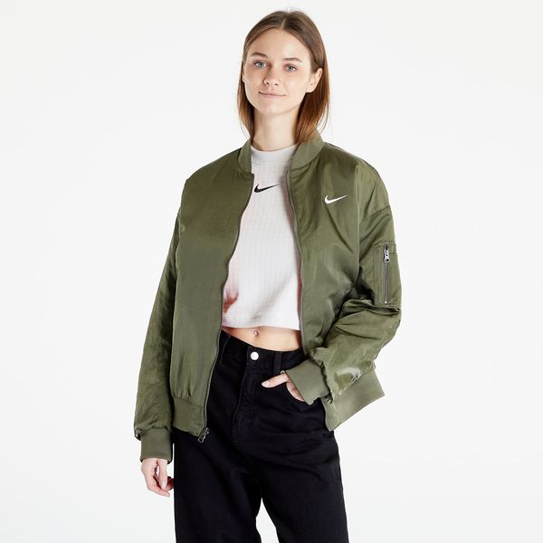 Nike Nike Sportswear Women's Varsity Bomber Jacket Medium Olive/ Safety Orange/ White