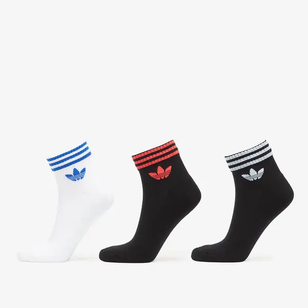 adidas Originals Nogavice adidas 3-Stripes Ankle Socks 3 Pairs Black/ White/ Lucid Red M