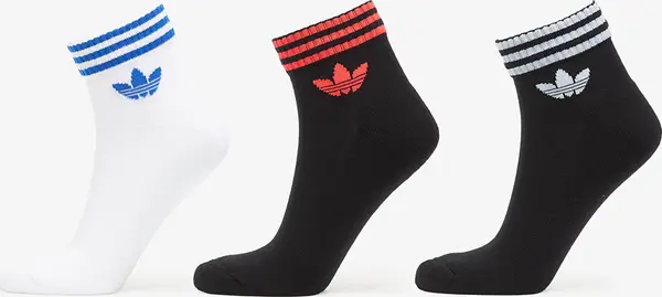 adidas Originals Nogavice adidas 3-Stripes Ankle Socks 3 Pairs Black/ White/ Lucid Red XL