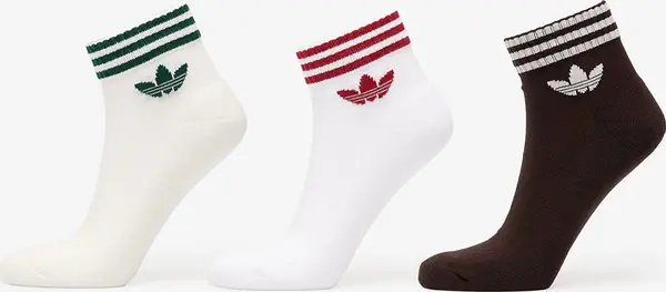 adidas Originals Nogavice adidas 3-Stripes Ankle Socks 3 Pairs Off White/ Aurora Coffee/ White M