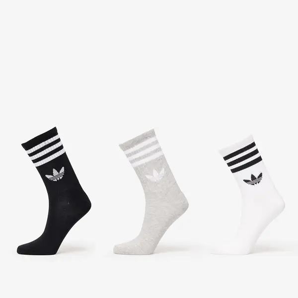 adidas Originals Nogavice adidas 3-Stripes Crew Socks 3-Pack White/ Grey/ Black L