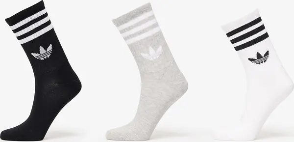 adidas Originals Nogavice adidas 3-Stripes Crew Socks 3-Pack White/ Grey/ Black M