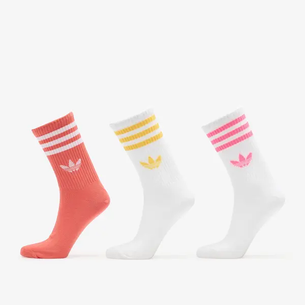 adidas Originals Nogavice adidas 3-Stripes Crew Socks 3-Pack White/ Lucid Pink/ Preloved Scarlet XS