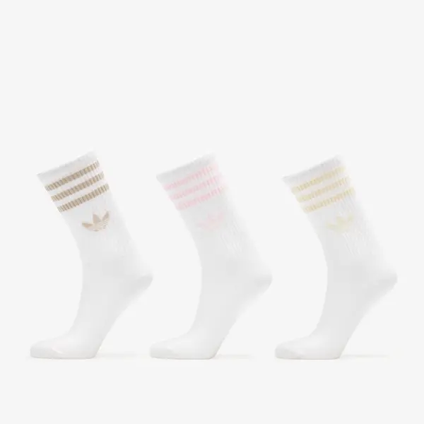 adidas Originals Nogavice adidas 3-Stripes Crew Socks 3-Pack Wonder White/ Clear Pink/ Wonder Beige XS