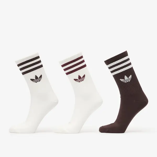 adidas Originals Nogavice adidas 3-Stripes Crew Socks 3 Pairs Off White/ Aurora Coffee/ Off White L