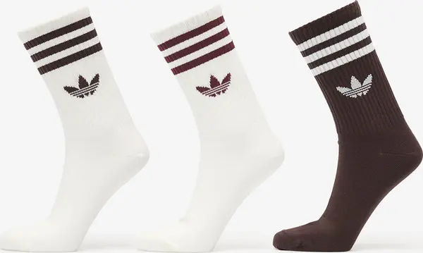 adidas Originals Nogavice adidas 3-Stripes Crew Socks 3 Pairs Off White/ Aurora Coffee/ Off White XL