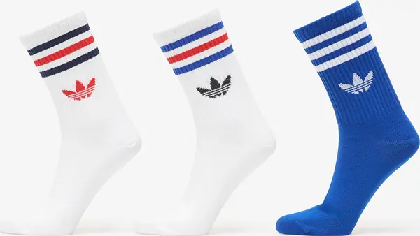 adidas Originals Nogavice adidas 3-Stripes Crew Socks 3 Pairs White/ White/ Collegiate Royal S