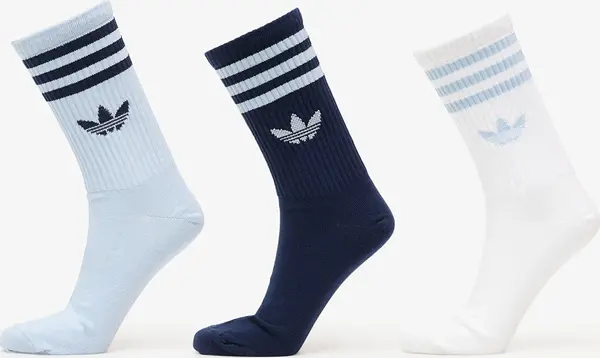 adidas Originals Nogavice adidas 3-Stripes Crew Socks 3 Pairs Wonder Blue/ Night Indigo/ White S