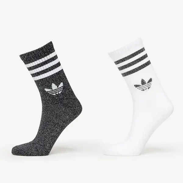 adidas Originals Nogavice adidas 3-Stripes Glitter Crew Socks 2-Pack Black/ Lucid Red/ Lucid Blue S