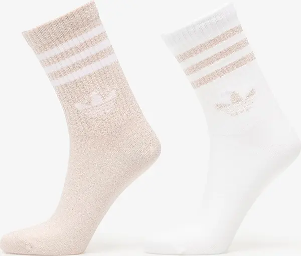 adidas Originals Nogavice adidas 3-Stripes Glitter Crew Socks 2 Pairs Blush Pink/ White S