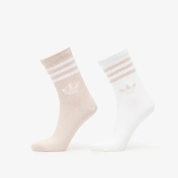 adidas Originals Nogavice adidas 3-Stripes Glitter Crew Socks 2 Pairs Blush Pink/ White S