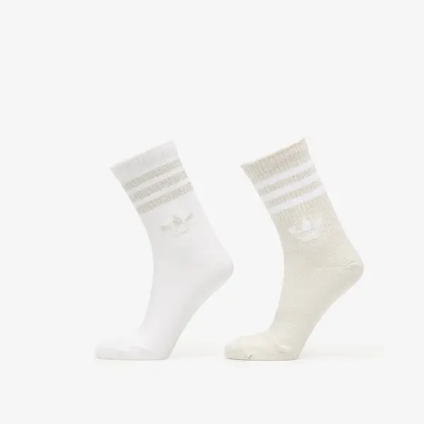 adidas Originals Nogavice adidas 3-Stripes Glitter Crew Socks 2 Pairs Ice Gold Met./ White S