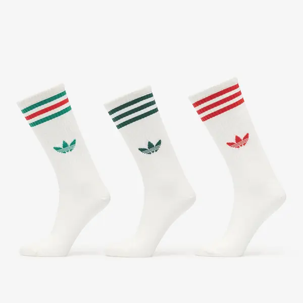 adidas Originals Nogavice adidas 3-Stripes High Crew Socks 3 Pairs Off White/ Off White/ Off White L