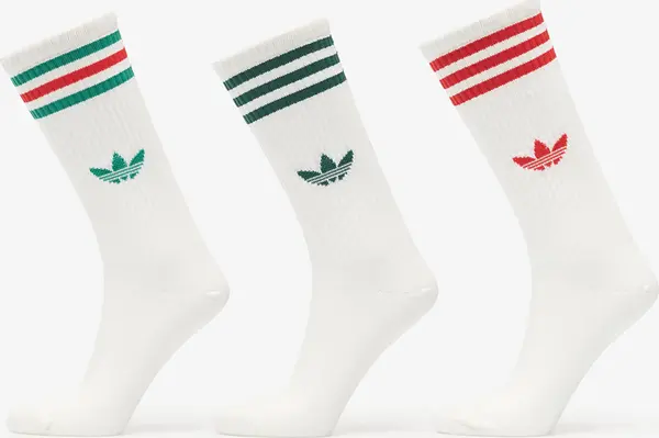 adidas Originals Nogavice adidas 3-Stripes High Crew Socks 3 Pairs Off White/ Off White/ Off White XL
