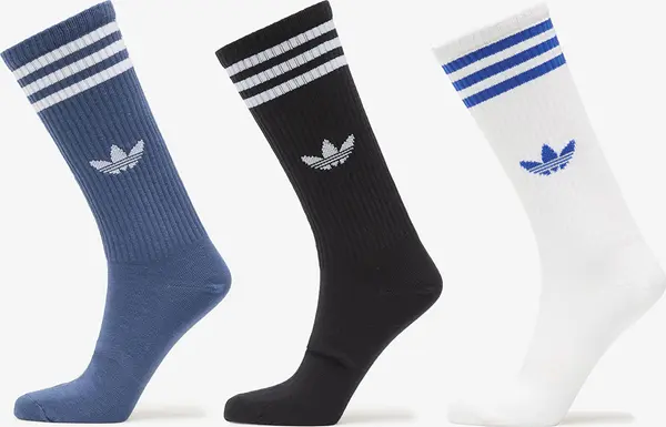 adidas Originals Nogavice adidas 3-Stripes High Crew Socks 3 Pairs White/ Night Marine/ Black L