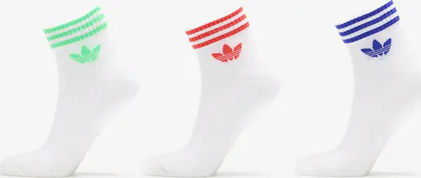 adidas Originals Nogavice adidas 3S Ankle S 3-Pack White/ Lucid Blue/ Scrgrn XL