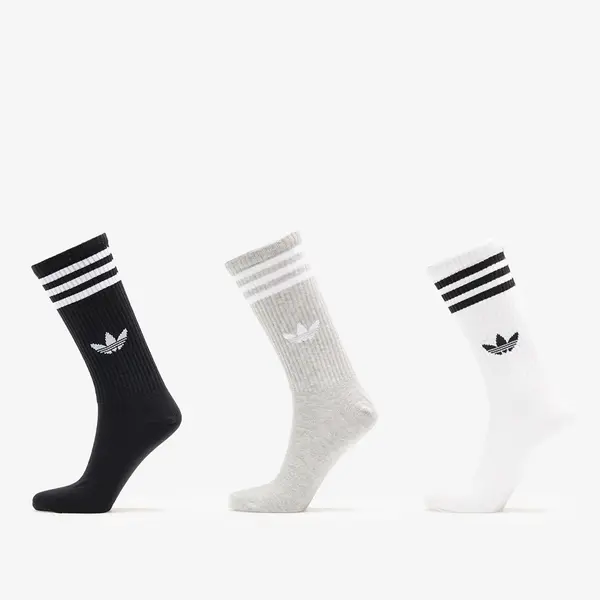 adidas Originals Nogavice adidas 3S High Crew Socks 3-Pack White/ Medium Grey Heather/ Black L