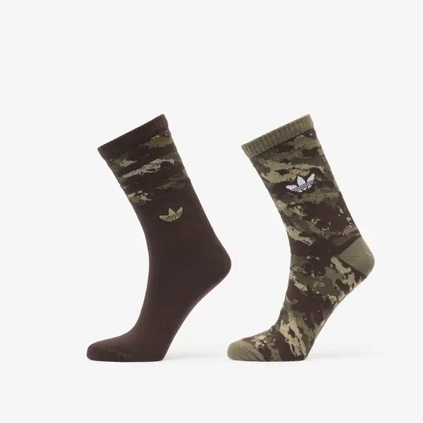 adidas Originals Nogavice adidas Camo Crew Sock 2-Pack Olive Strata/ Aurora Coffee L