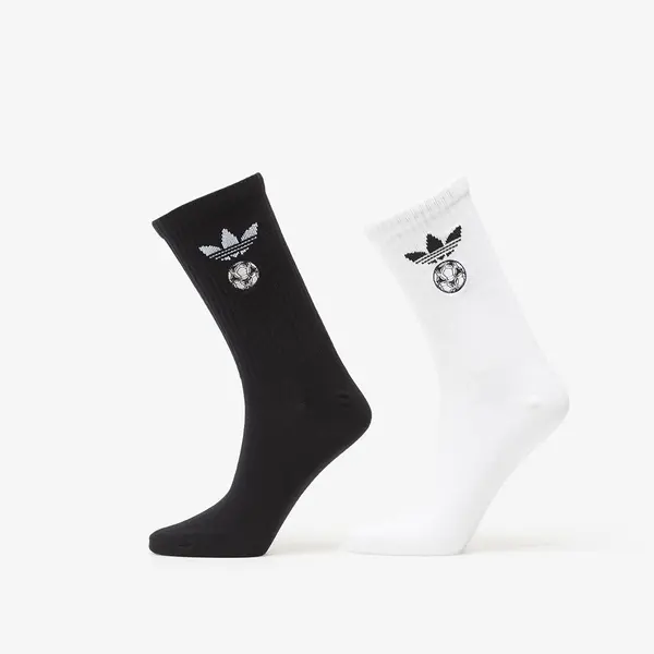 adidas Originals Nogavice adidas Football Embroidered Crew Socks 2 Pairs White/ Black L