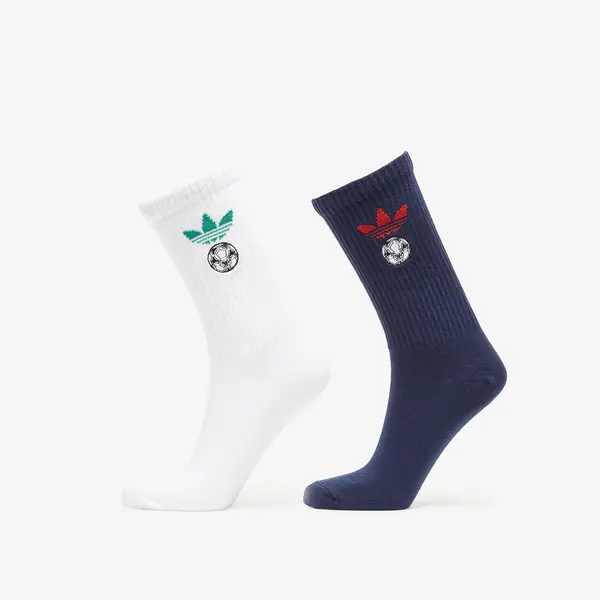 adidas Originals Nogavice adidas Football Embroidered Crew Socks 2 Pairs White/ Night Indigo S