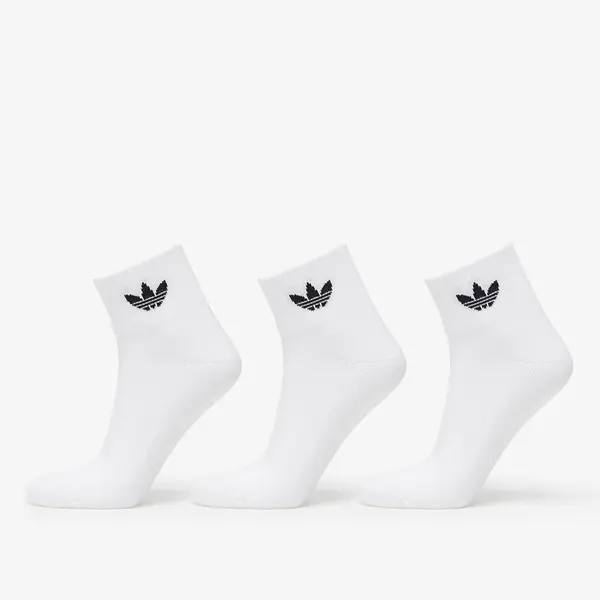 adidas Originals Nogavice adidas Mid Ankle Socks 3-Pack White/ White/ Black 46-48