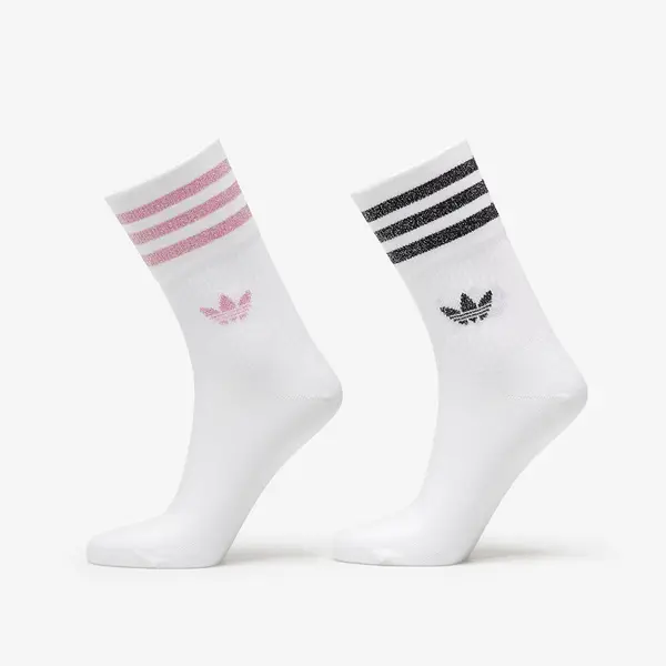adidas Originals Nogavice adidas Mid-Cut Glitter Crew Socks 2-Pack White/ Bliss Pink/ Black M
