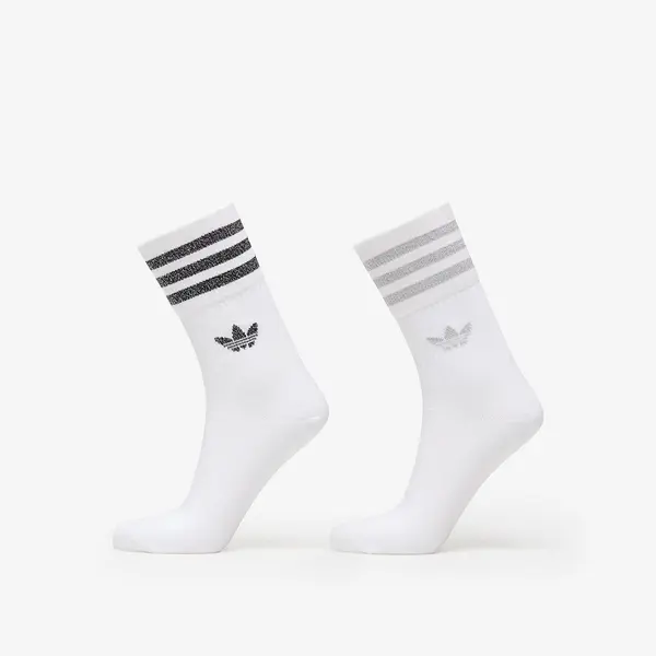 adidas Originals Nogavice adidas Mid-Cut Glitter Crew Socks 2-Pack White/ Grey Two/ Black M