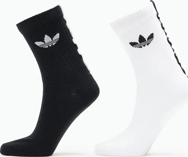 adidas Originals Nogavice adidas Ruffle Crew Socks 2-Pack White/ Black/ Blue S