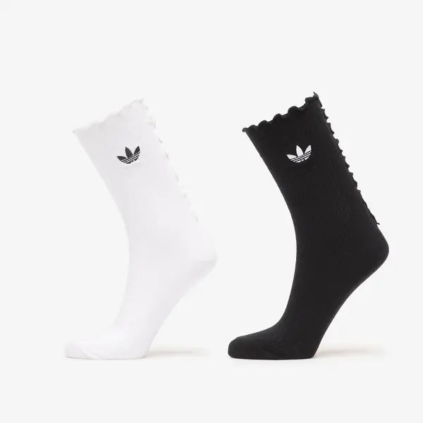 adidas Originals Nogavice adidas Ruffle Crew Socks 2 Pairs Black/ White XS