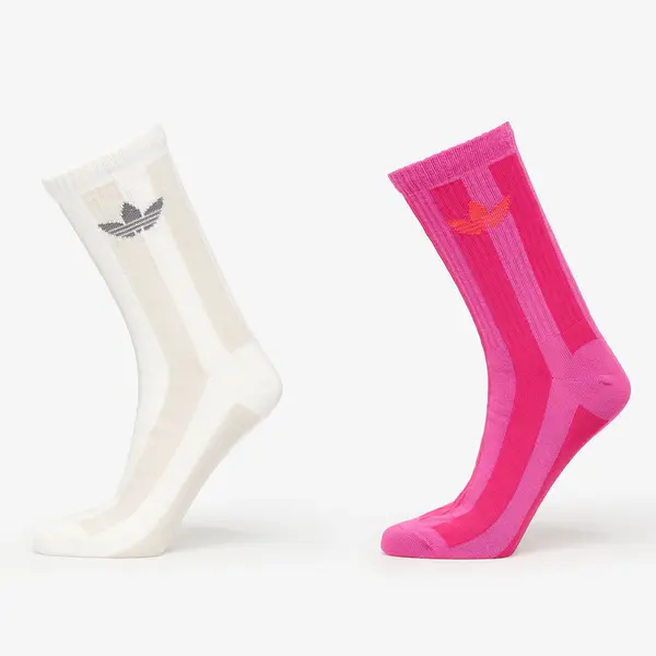 adidas Originals Nogavice adidas Striped Crew Socks 2-Pack Off White/ Signal Green M