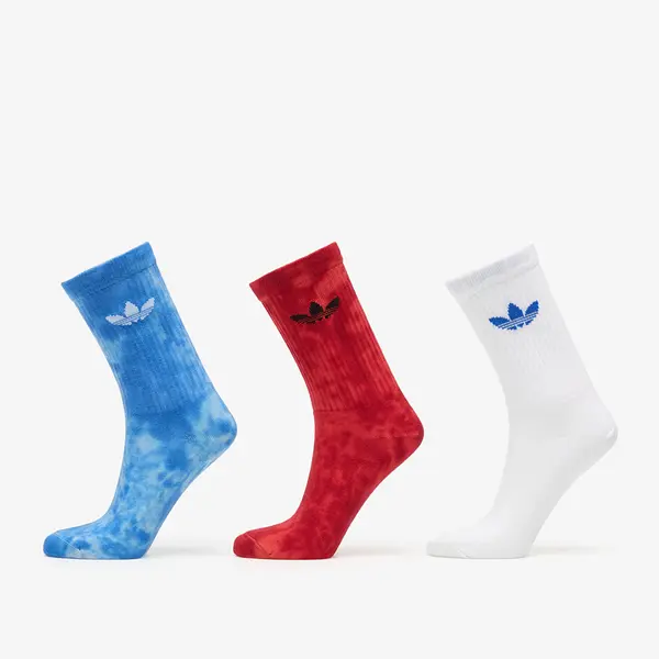 adidas Originals Nogavice adidas Tie Dye Crew Socks 3 Pairs Crystal Sky/ Lucid Red/ White- Clear Blue S