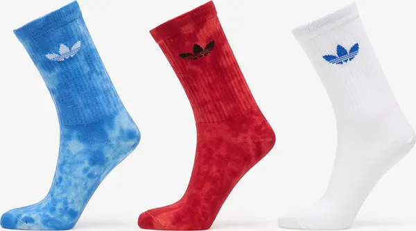 adidas Originals Nogavice adidas Tie Dye Crew Socks 3 Pairs Crystal Sky/ Lucid Red/ White- Clear Blue S