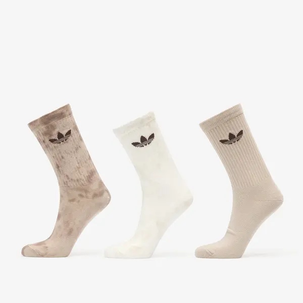 adidas Originals Nogavice adidas Tie Dye Crew Socks 3 Pairs Off White/ Wonder Beige/ Dark Brown S