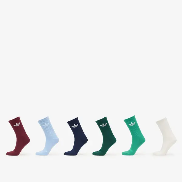 adidas Originals Nogavice adidas Trefoil Crew Sock Cushion 6-Pack Off White/ Semi Court Green/ Collegiate Green S