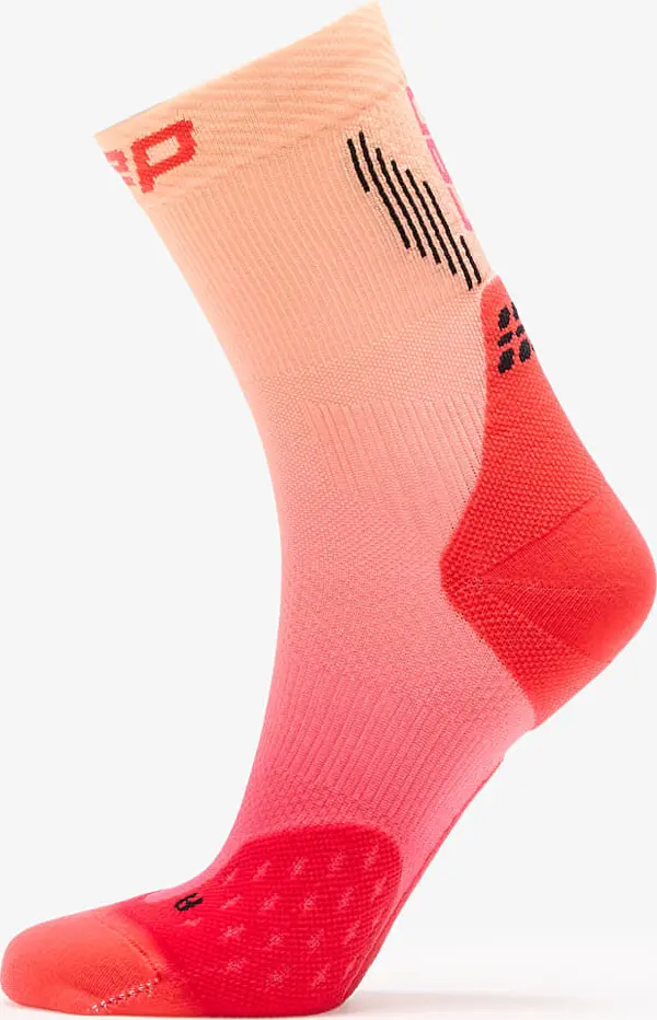 CEP Nogavice CEP Mid Cut Gradient Socks Red/ Marigold Fade L
