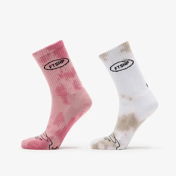FTSHP Nogavice Footshop Basic Crew Socks 2-Pack Tie Dye Color 39-42